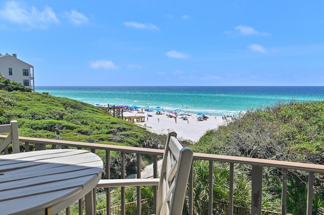 water view featuring local beach