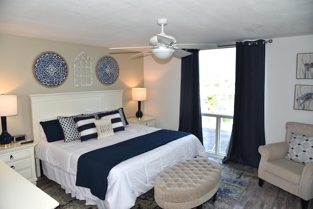 900 Gulf Shore Dr Unit 3042, Destin, FL 32541 - bedroom with dark wood-style flooring and a ceiling fan