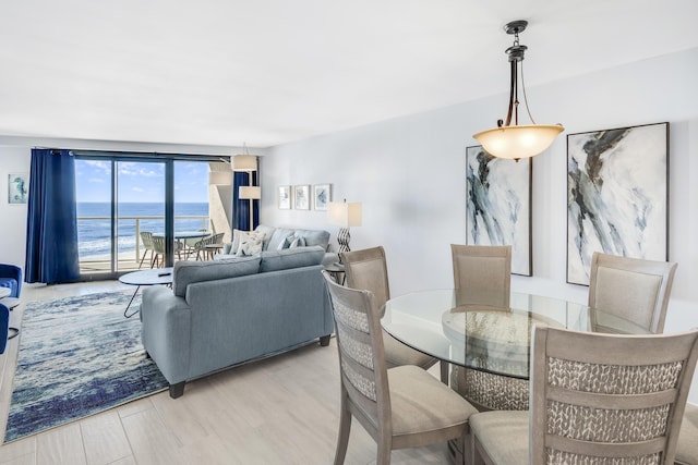 900 Gulf Shore Dr Unit 3042, Destin, FL 32541 - dining space featuring a water view and light wood-style floors