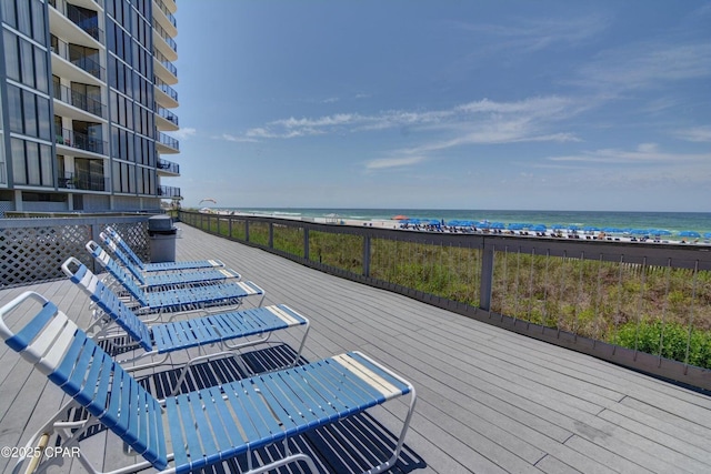 11757 Front Beach Rd Unit W600, Panama City Beach, FL 32407 - deck featuring a view of the beach and a water view