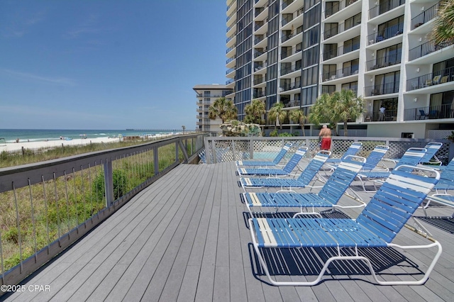 11757 Front Beach Rd Unit W600, Panama City Beach, FL 32407 - deck featuring a view of the beach and a water view