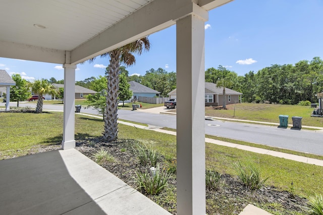 view of patio featuring a residential view