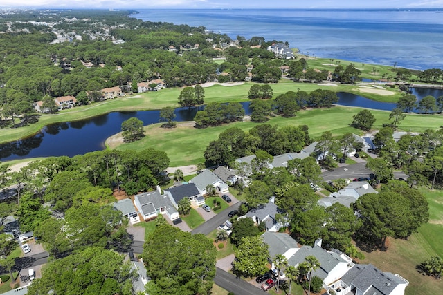 399 Linkside Dr, Miramar Beach, FL 32550 - aerial view of property and surrounding area with a large body of water, a local golf course, and nearby suburban area