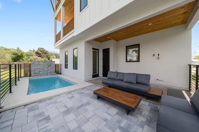2456 Belmar Ct, Panama City Beach, FL 32408 - exterior space with a fenced in pool, outdoor lounge area, a patio area, and fence
