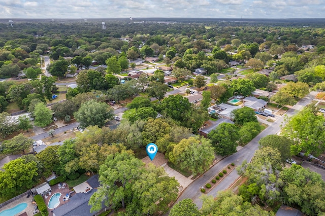 drone / aerial view with a residential view