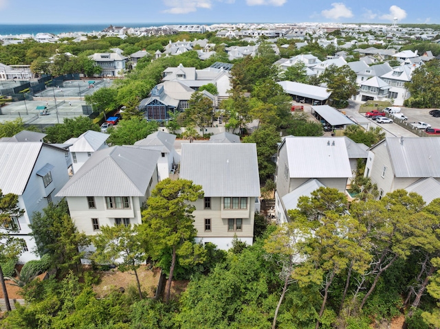 aerial view with a residential view