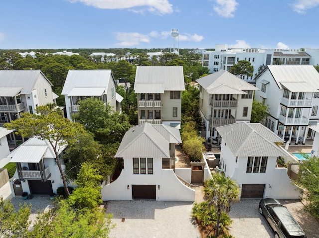aerial view with a residential view