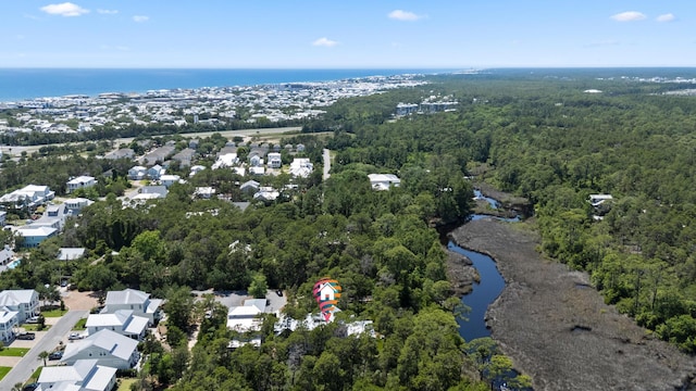 380 N Wall St, Inlet Beach, FL 32461 - aerial view of property's location with a large body of water and a heavily wooded area
