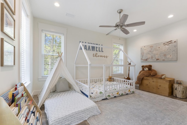 380 N Wall St, Inlet Beach, FL 32461 - bedroom featuring recessed lighting and ceiling fan