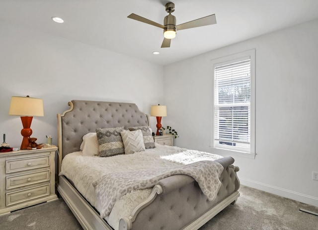 175 Christian Dr, Santa Rosa Beach, FL 32459 - bedroom featuring baseboards, carpet, a ceiling fan, and recessed lighting