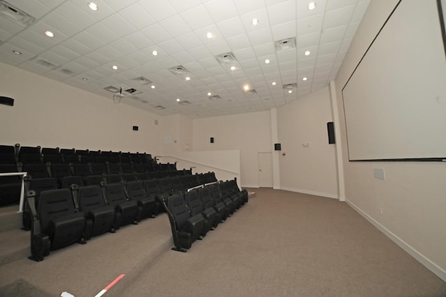 16819 Front Beach Rd Unit 1114, Panama City Beach, FL 32413 - carpeted cinema with baseboards, recessed lighting, and a drop ceiling