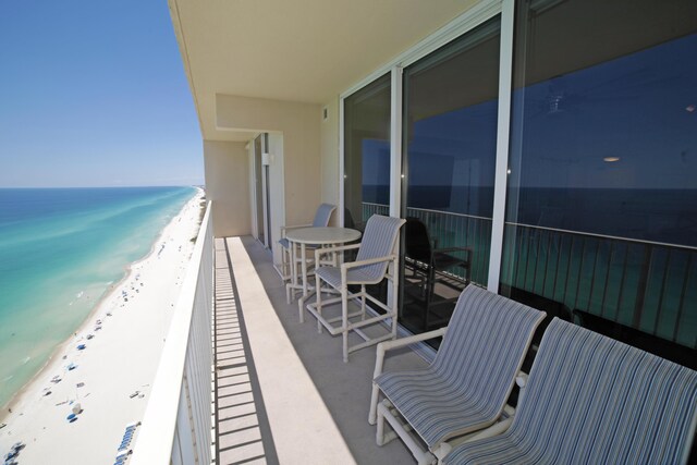16819 Front Beach Rd Unit 2415, Panama City Beach, FL 32413 - balcony featuring view of water and beach