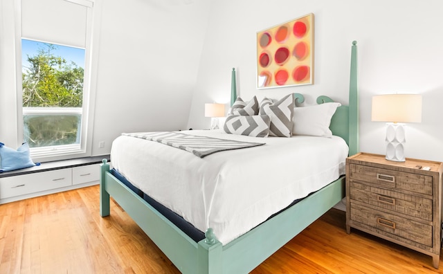 bedroom featuring light wood-type flooring