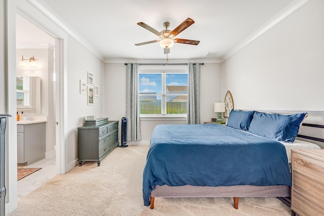 2108 Royal Tern St, Panama City, FL 32405 - bedroom featuring ornamental molding, multiple windows, ensuite bath, and visible vents