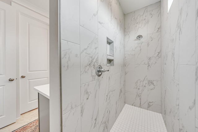 2108 Royal Tern St, Panama City, FL 32405 - full bathroom featuring a tile shower, marble finish floor, and vanity