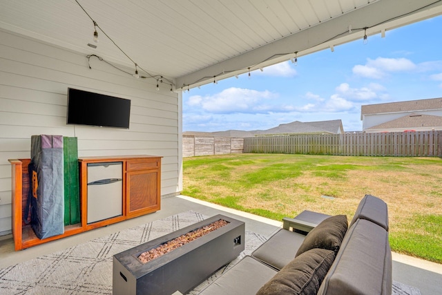 2108 Royal Tern St, Panama City, FL 32405 - view of patio with a fire pit and a fenced backyard
