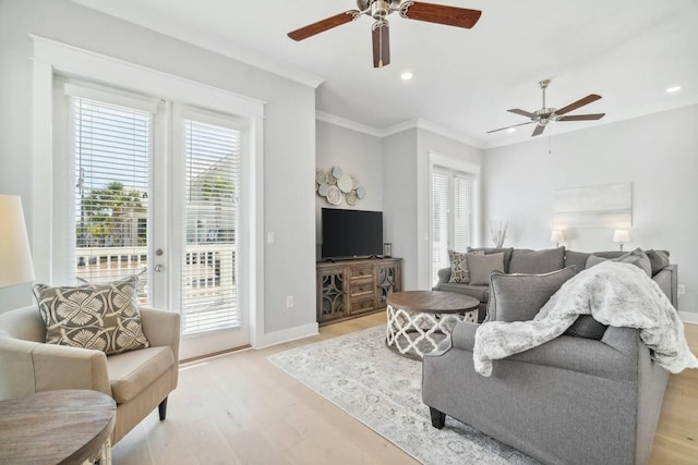 128 Wharf Ln Unit A, Inlet Beach, FL 32461 - living room with light wood-type flooring, a healthy amount of sunlight, and ceiling fan