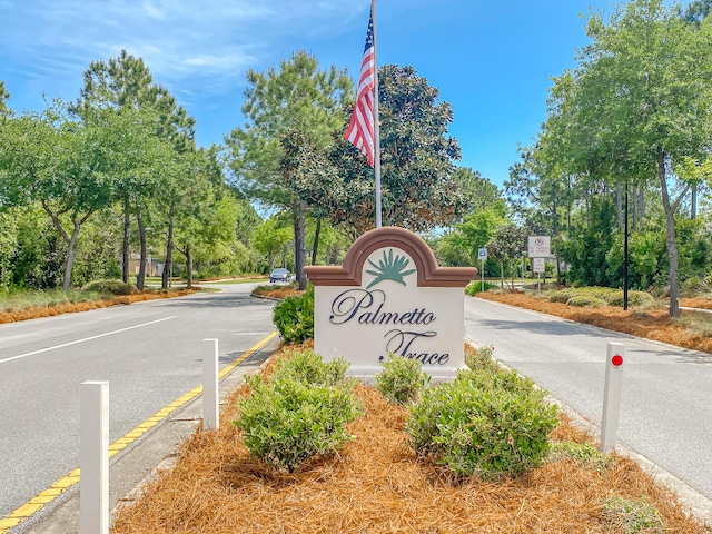 view of community sign