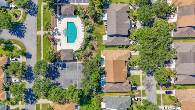 aerial view with a residential view