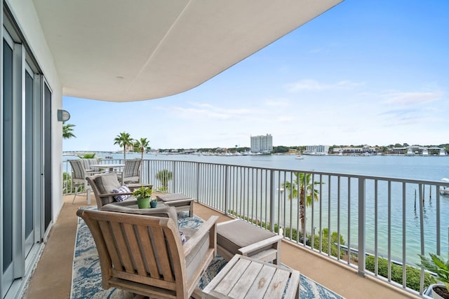 balcony with a water view