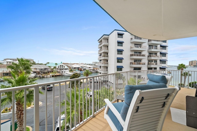 balcony with a water view