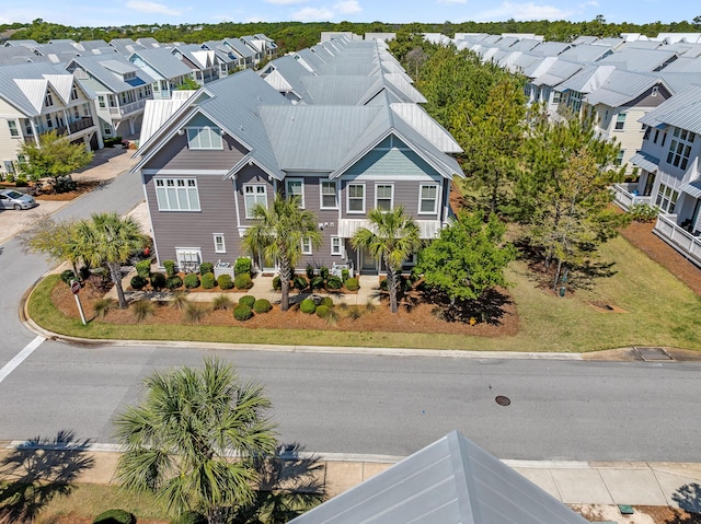 aerial view with a residential view