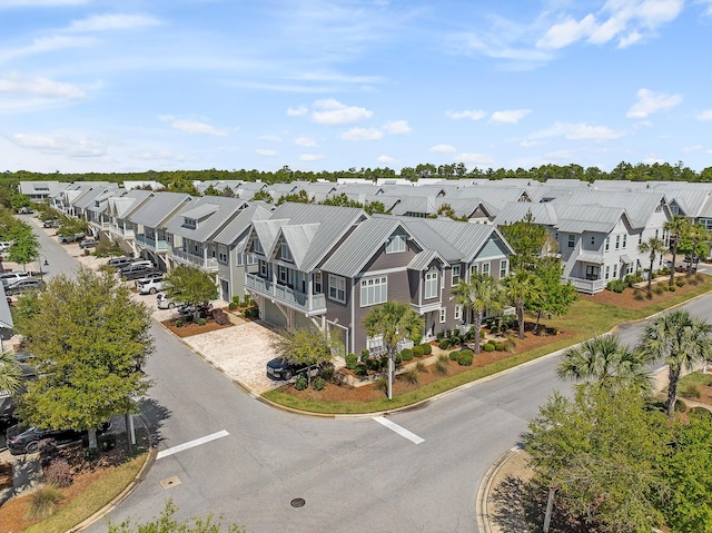 drone / aerial view with a residential view