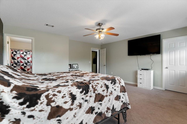 291 Dahlquist Dr, Crestview, FL 32539 - bedroom with light colored carpet, a ceiling fan, and baseboards