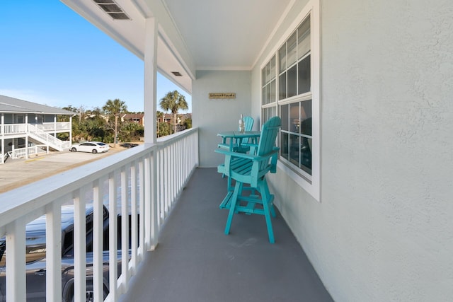 balcony with visible vents