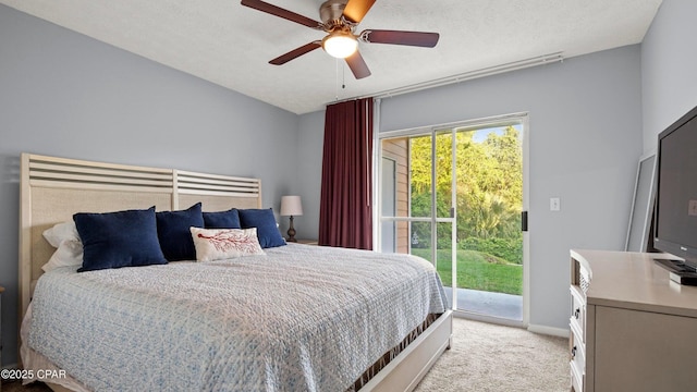 17690 Front Beach Rd Unit C105, Panama City Beach, FL 32413 - bedroom with a ceiling fan, baseboards, carpet, and access to exterior