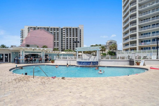 515 Topsl Beach Blvd # 106, Miramar Beach, FL 32550 - pool featuring a patio, a pergola, and fence
