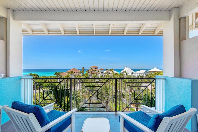 balcony with a water view