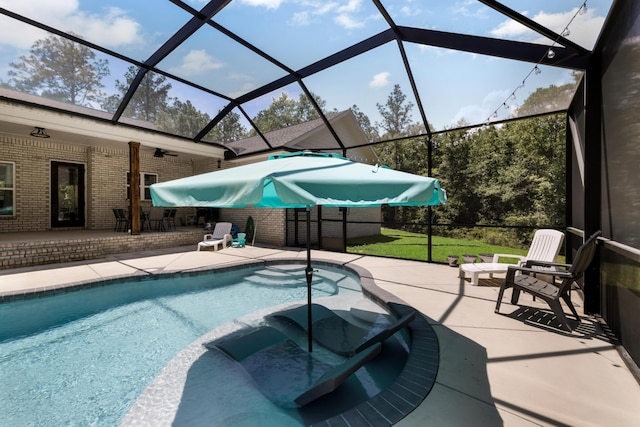 5881 Stacy Ln, Crestview, FL 32536 - swimming pool featuring a patio and a lanai