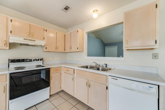15 Flora Cv, Crestview, FL 32539 - kitchen featuring dishwasher, electric range oven, under cabinet range hood, a sink, and light countertops