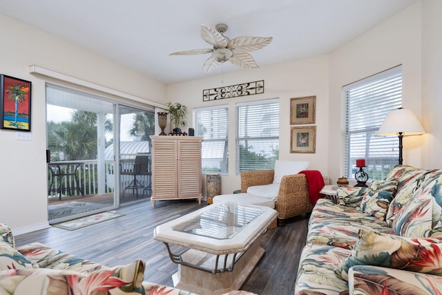 775 Gulf Shore Dr Unit 9222, Destin, FL 32541 - living area with plenty of natural light, wood finished floors, and ceiling fan