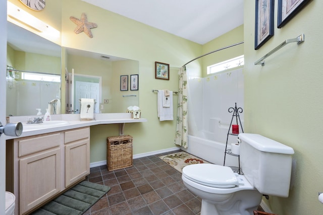 775 Gulf Shore Dr Unit 9222, Destin, FL 32541 - full bathroom with toilet, vanity, shower / bath combo, baseboards, and tile patterned flooring