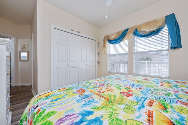 775 Gulf Shore Dr Unit 9222, Destin, FL 32541 - bedroom with a closet, baseboards, and ceiling fan