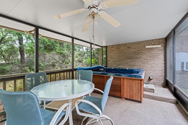 102 Bermuda Way, Niceville, FL 32578 - sunroom with ceiling fan, outdoor dining area, and healthy amount of natural light