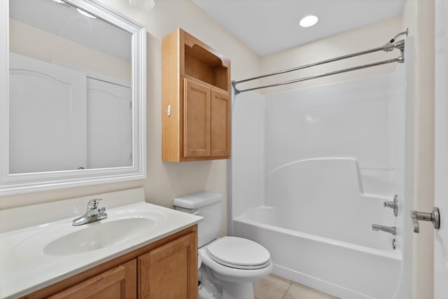 251 Mattie M Kelly Blvd Unit 203, Destin, FL 32541 - bathroom with toilet, vanity, shower / bathtub combination, and tile patterned flooring