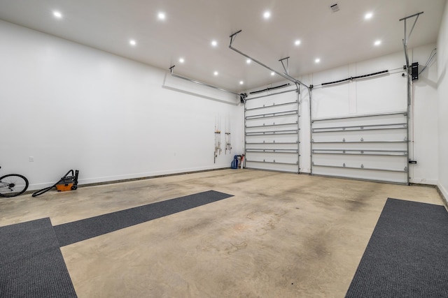 garage featuring recessed lighting