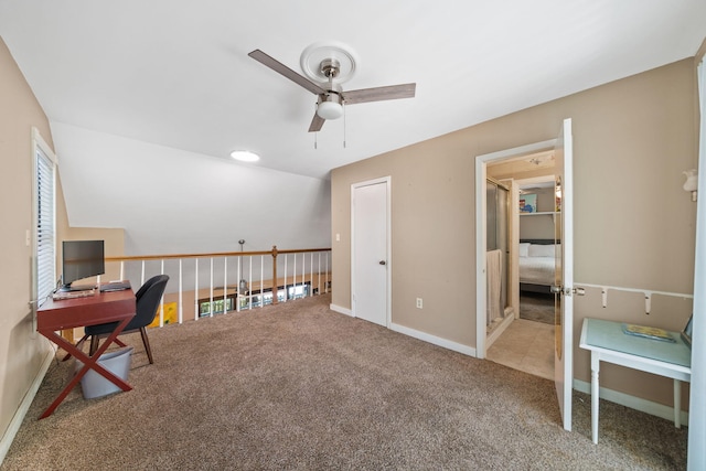 439 Big Cedar Rd, Ponce De Leon, FL 32455 - living area with ceiling fan, carpet flooring, and baseboards