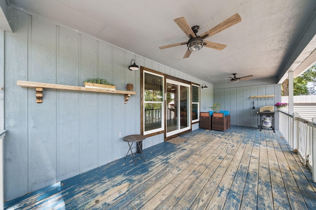439 Big Cedar Rd, Ponce De Leon, FL 32455 - wooden deck featuring a ceiling fan