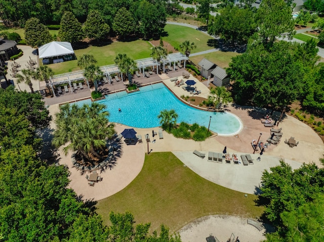 105 Somersault Ln, Inlet Beach, FL 32461 - drone / aerial view of a pool area