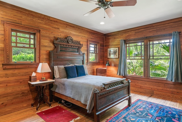 25 17th St, Apalachiacola, FL 32320 - bedroom featuring hardwood / wood-style floors, recessed lighting, and ceiling fan