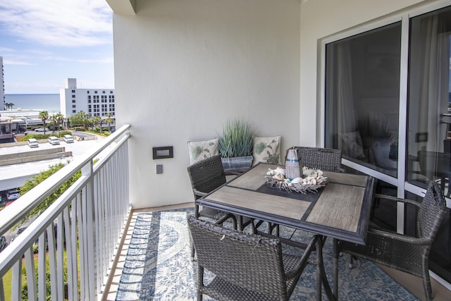 balcony with a water view