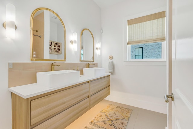 1341 Driftwood Point Rd, Santa Rosa Beach, FL 32459 - bathroom with tile patterned floors and double vanity