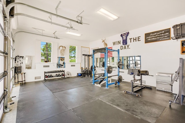 1341 Driftwood Point Rd, Santa Rosa Beach, FL 32459 - gym featuring a garage