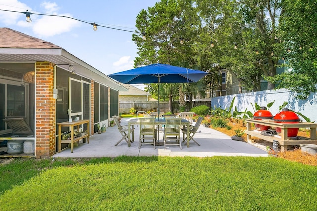 149 Kel Wen Cir, Destin, FL 32541 - view of patio / terrace with a sunroom
