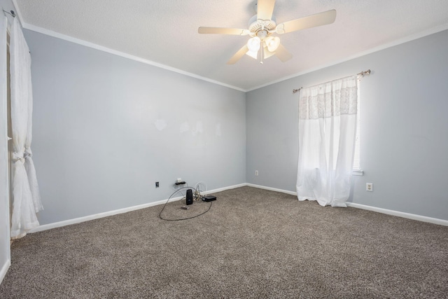 205 Florence Dr, Defuniak Springs, FL 32433 - carpeted spare room with ceiling fan, crown molding, and baseboards
