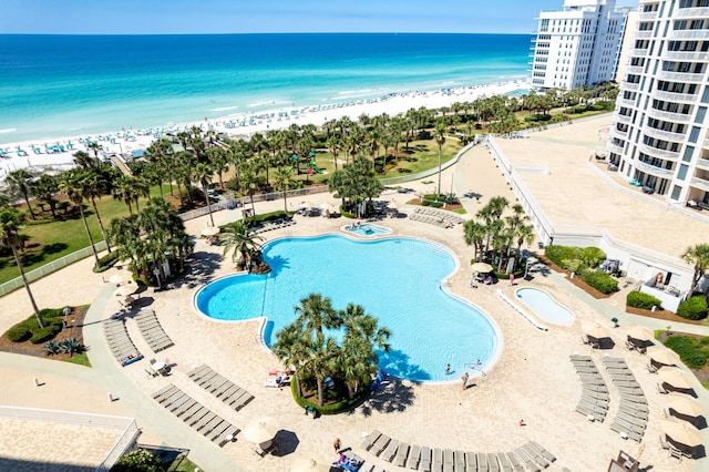 15400 Emerald Coast Pkwy Unit 301, Destin, FL 32541 - drone / aerial view of unending shoreline and a pool